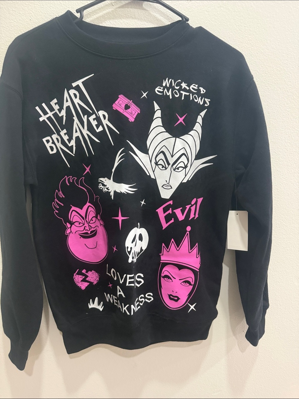 Black & Pink Disney Villains Graphic Sweatshirt